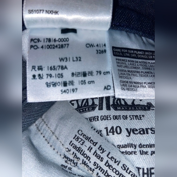 Dark Blue Denim Jeans By Levis - Picture 8 of 10